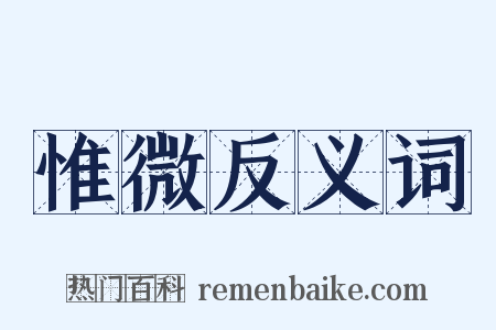 惟微反义词是什么意思的图片